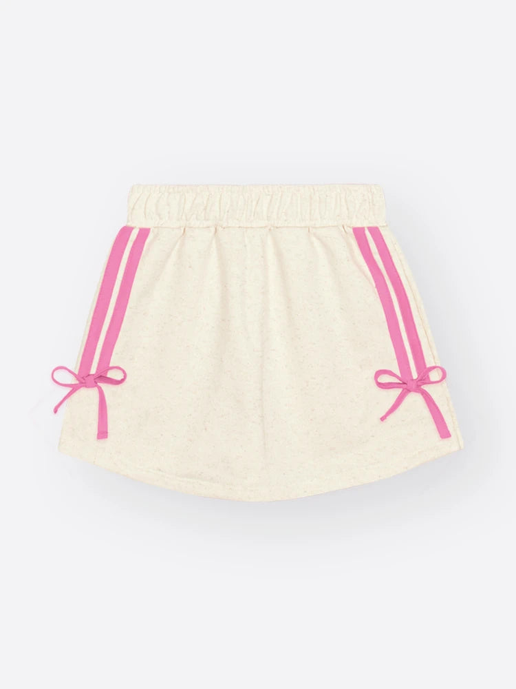 Conjunto Infantil Cinti Inverno com Shorts Saia e Moletom sem Flanela Off White Ursinha Enjoy