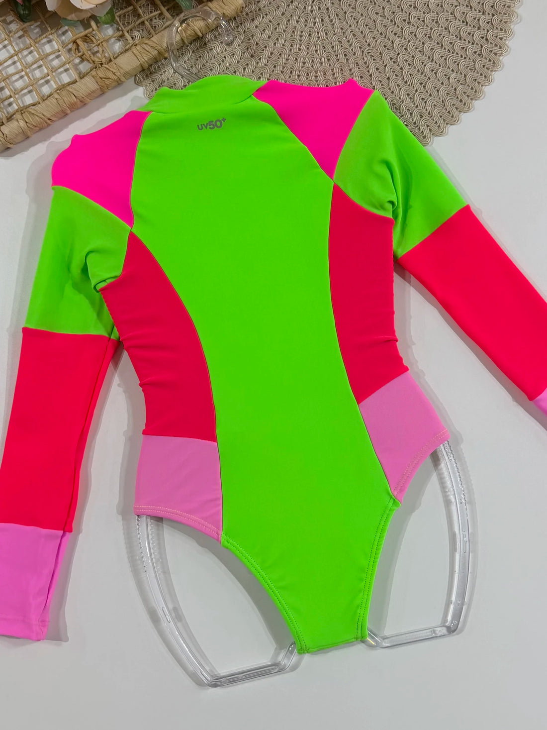 Maiô Infantil Siri Kids Manga Longa Colorido Sofia Verde 43159