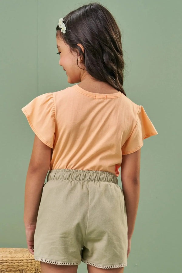 Blusa Infantil Kukiê Verão Laranja Bichinhos