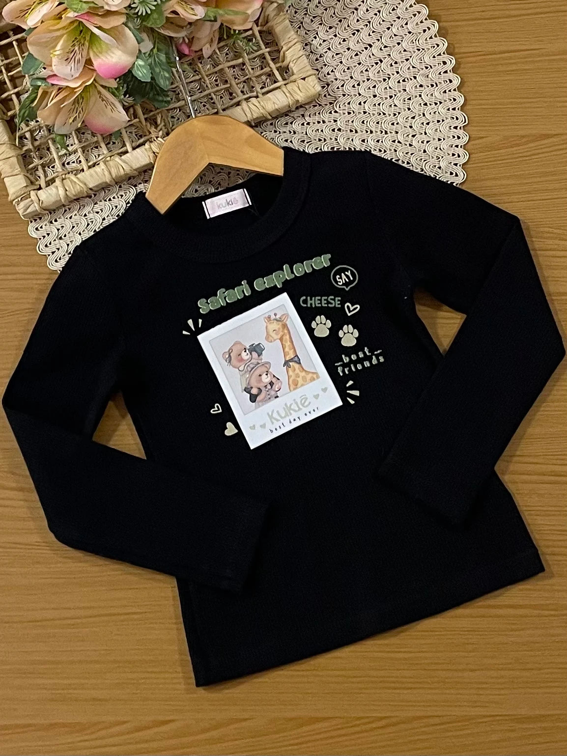 Conjunto Infantil Kukiê Inverno com Shorts e Blusa Manga Longa Safari Explorer
