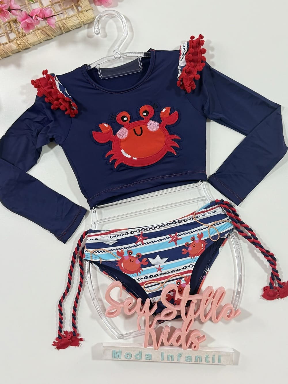 Biquíni Infantil Siri Kids Cropped Manga Longa Karol Sirizinho 39239