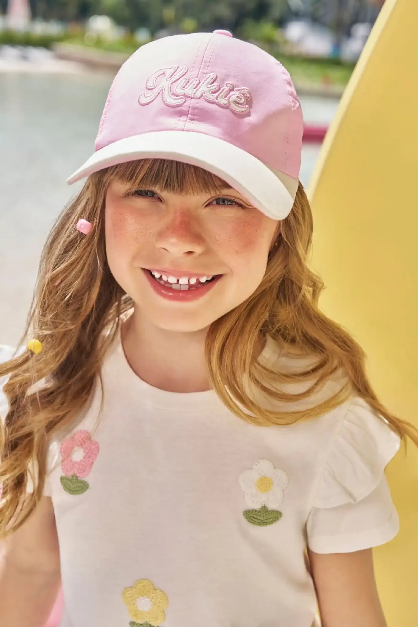 Boné Infantil Kukie Verão Rosa com Glitter