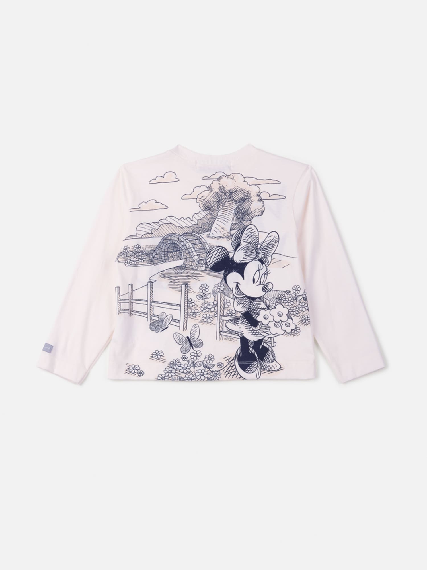 Blusa Infantil Animê Inverno Branca Minnie Mouse no Jardim Disney
