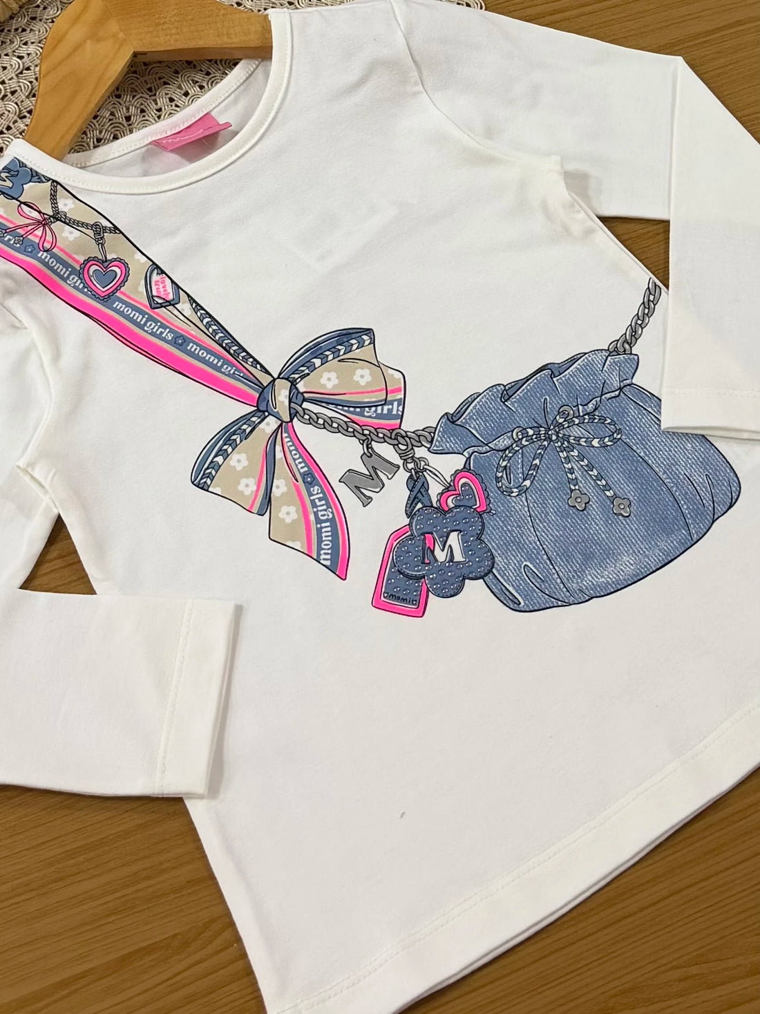 Conjunto Infantil Momi Inverno com Calça Legging Azul e Blusa Manga Longa Bolsinha 3D