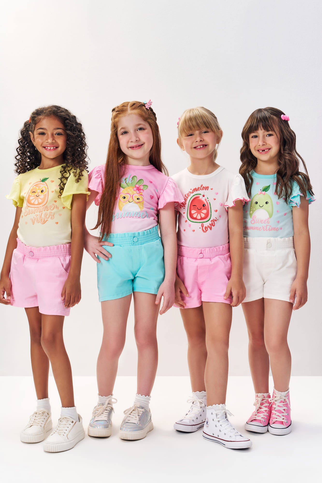Blusa Infantil Cinti Verão Branca Melancia com Strass
