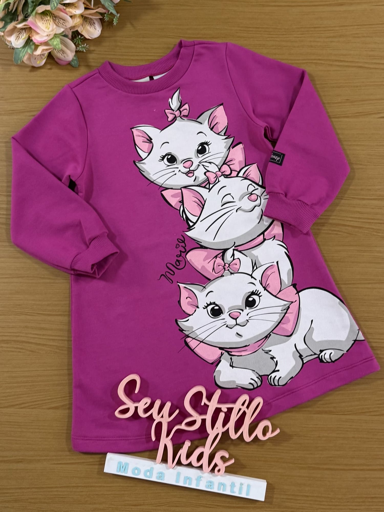 Vestido Infantil Momi Inverno Rosa Escuro Marie