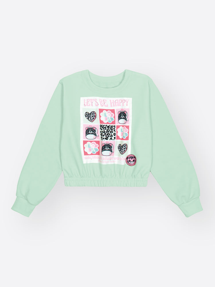 Vestido Infantil Cinti Inverno Rosa com Moletom sem Flanela Verde Happy