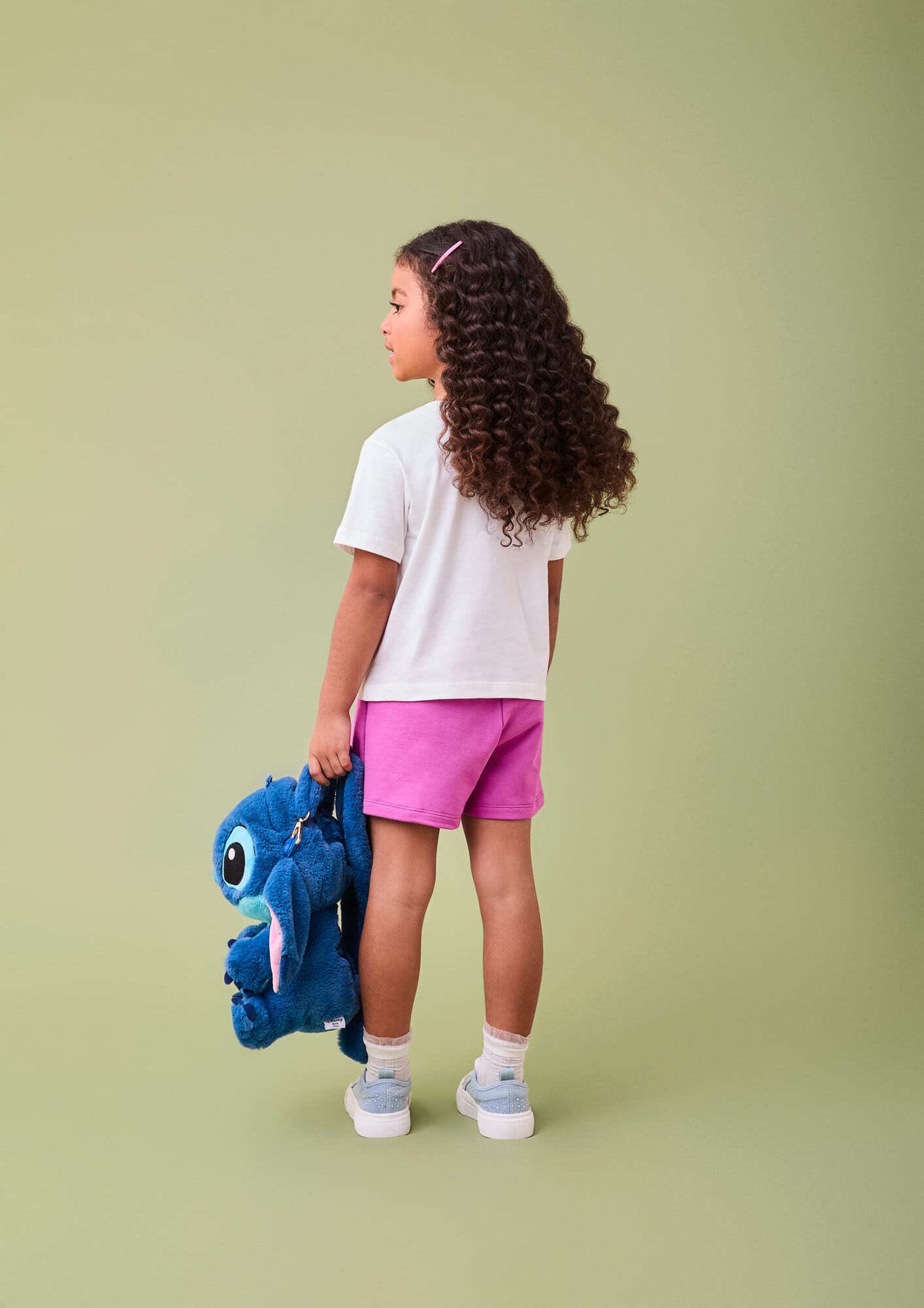 Conjunto Infantil Momi com Shorts Saia e Blusa Branca Stitch