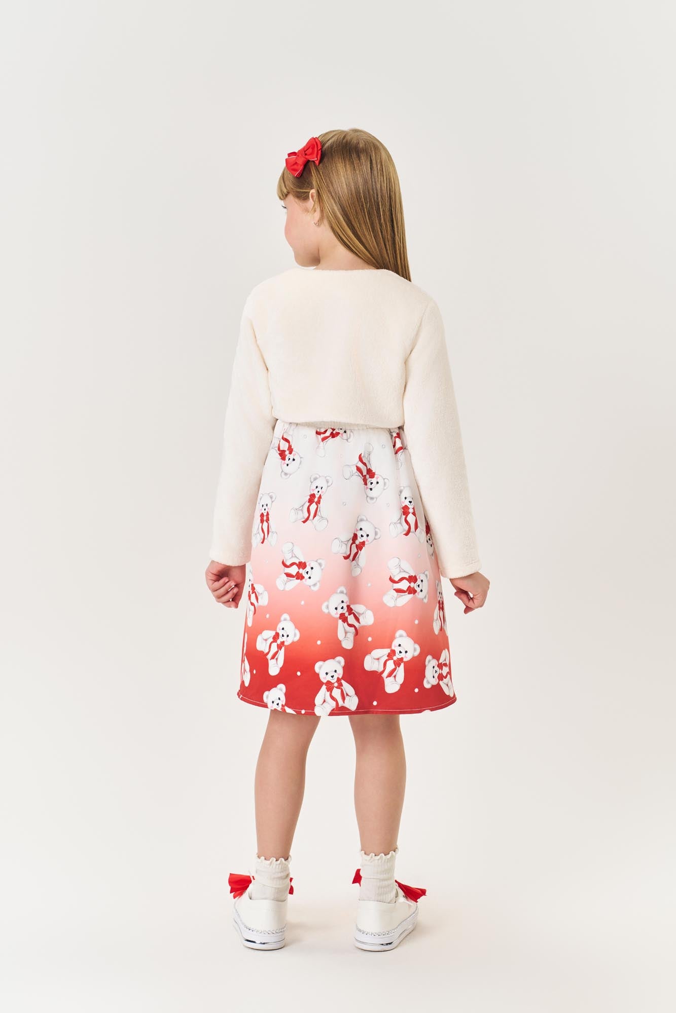 Vestido Infantil Cinti Inverno Ursinho com Bolero