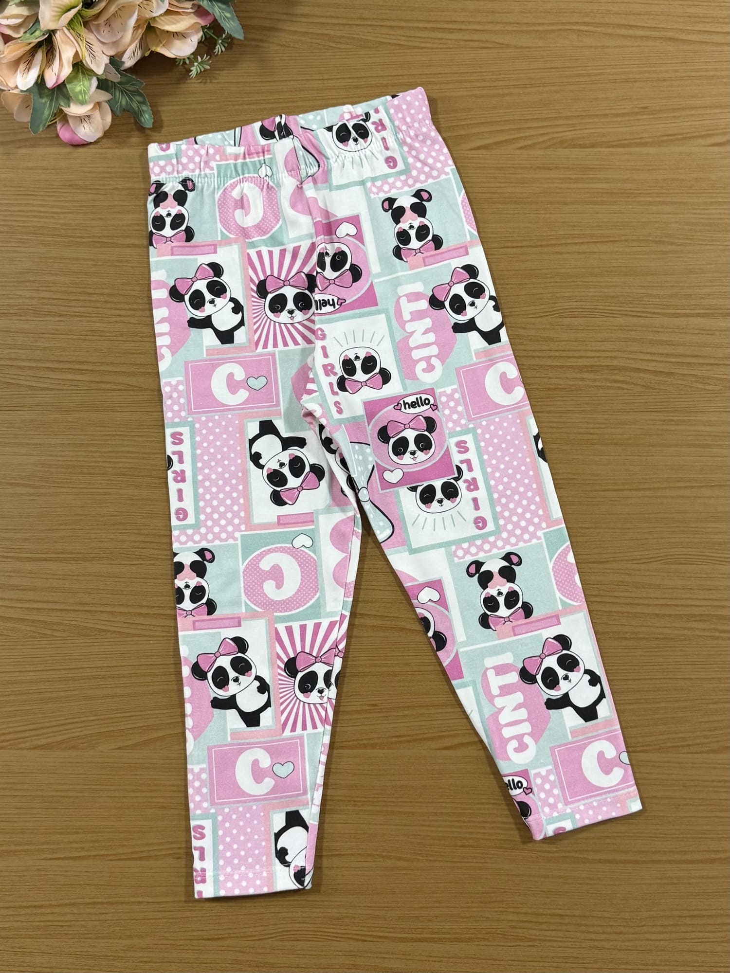 Conjunto Infantil Cinti Inverno Calça Legging e Blusa Manga Longa Pandinha