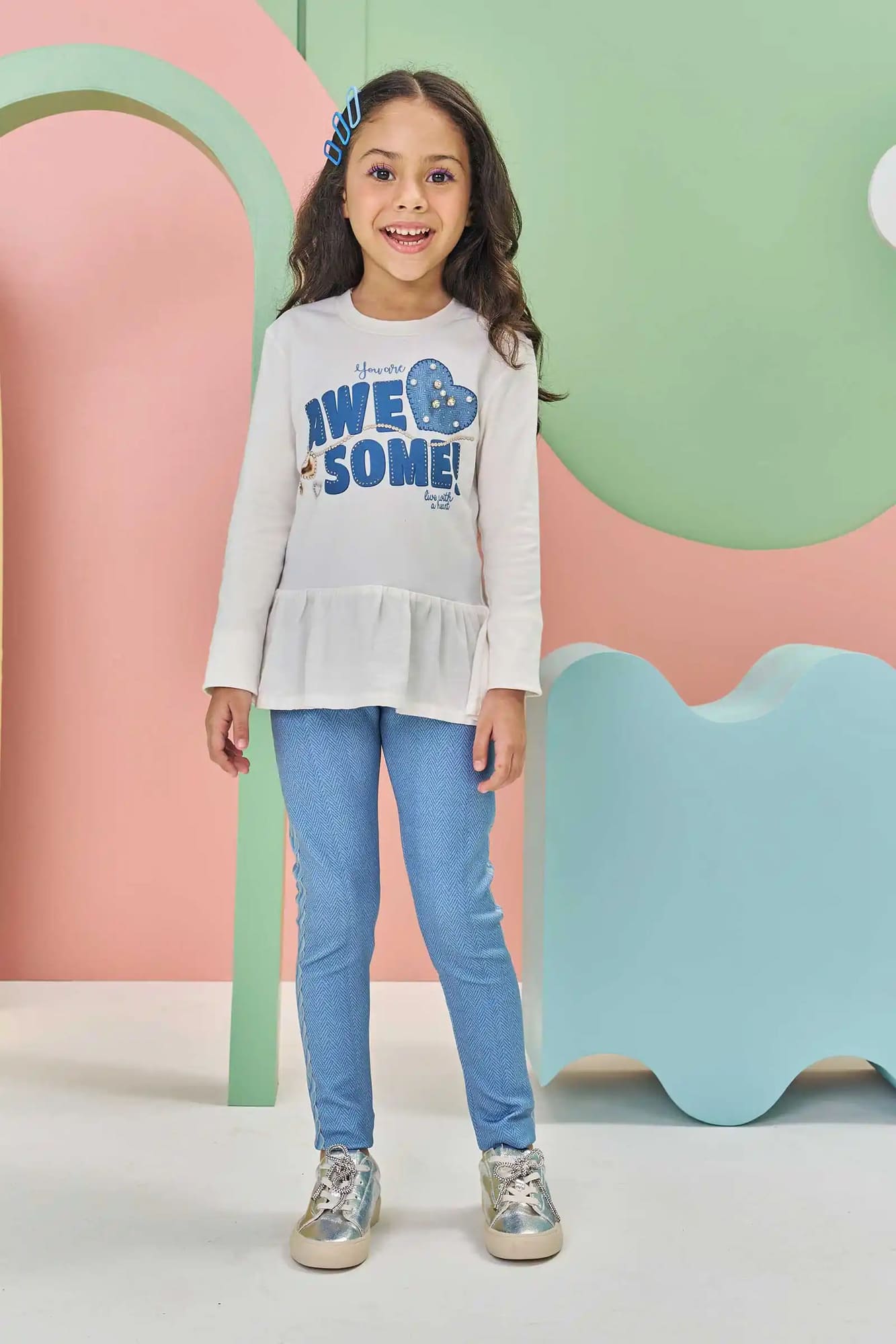Conjunto Infantil Kukiê Inverno com Calça Legging e Blusa Manga Longa Awesome