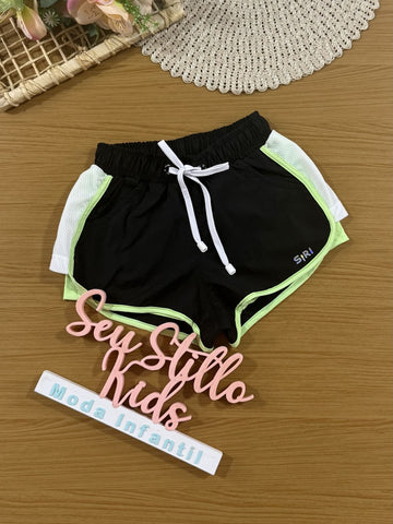 Shorts Infantil Siri Kids Sport Lorena Preto 41831