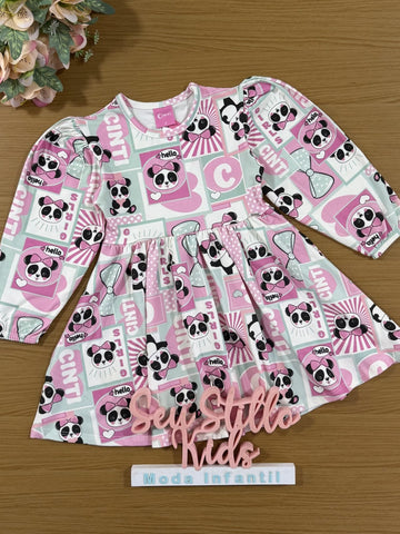 Vestido Infantil Cinti Inverno Cotton Panda