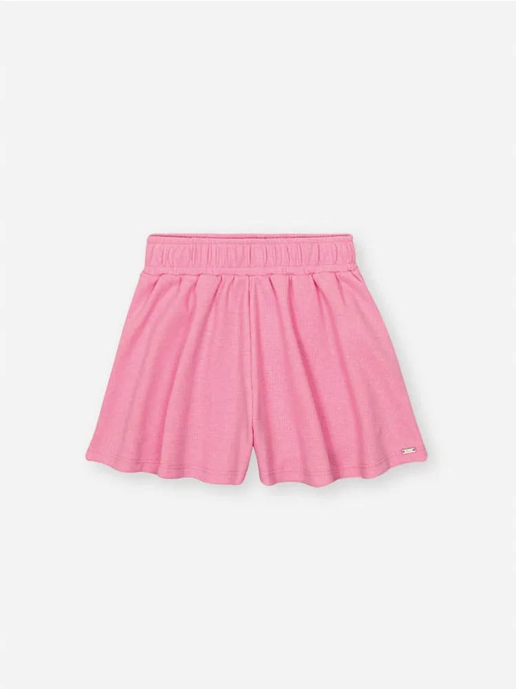 Conjunto Infantil Menina Cinti com Shorts e Blusa Rosa Strass