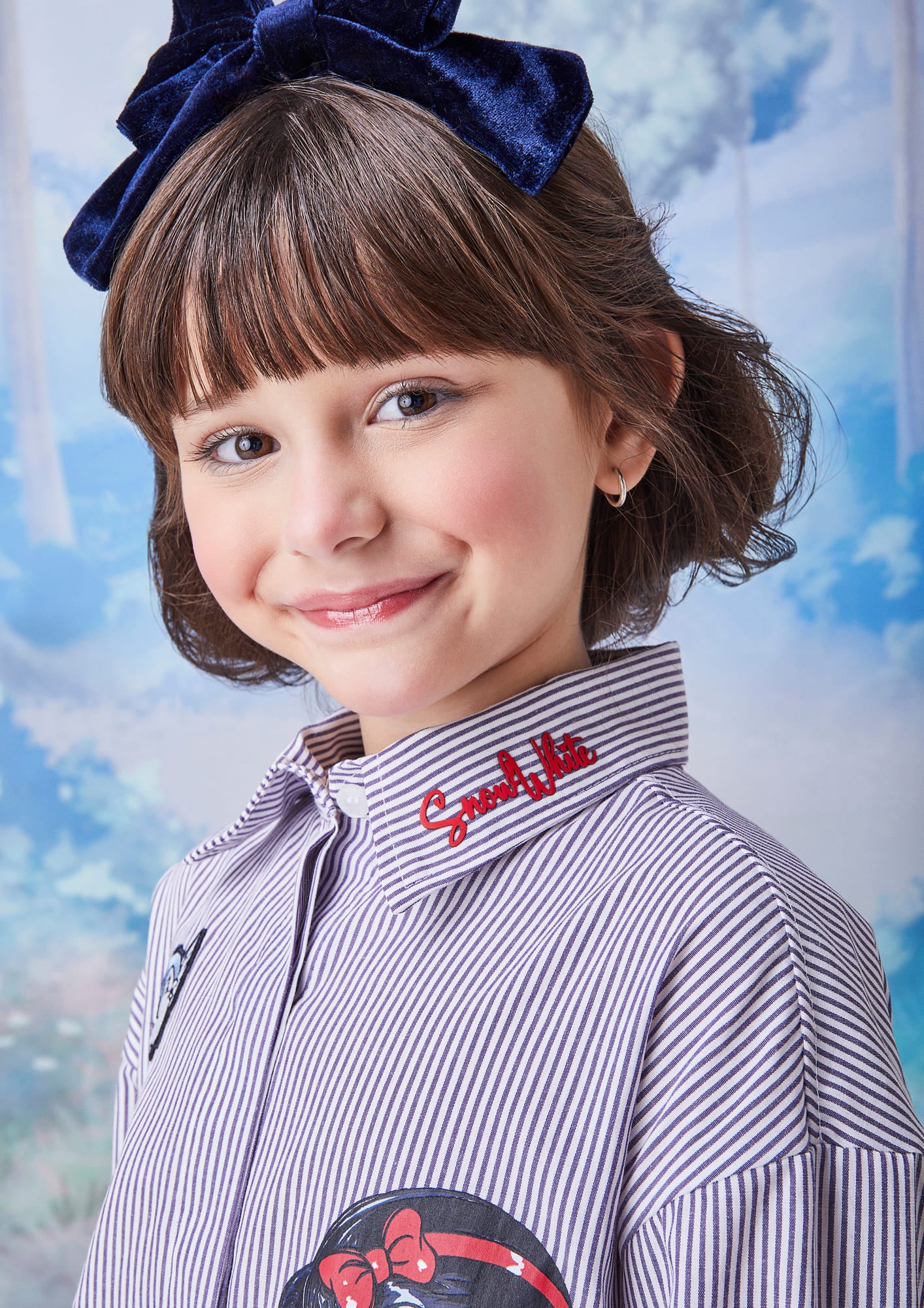 Camisa infantil Animê Manga Longa Branca de Neve Disney