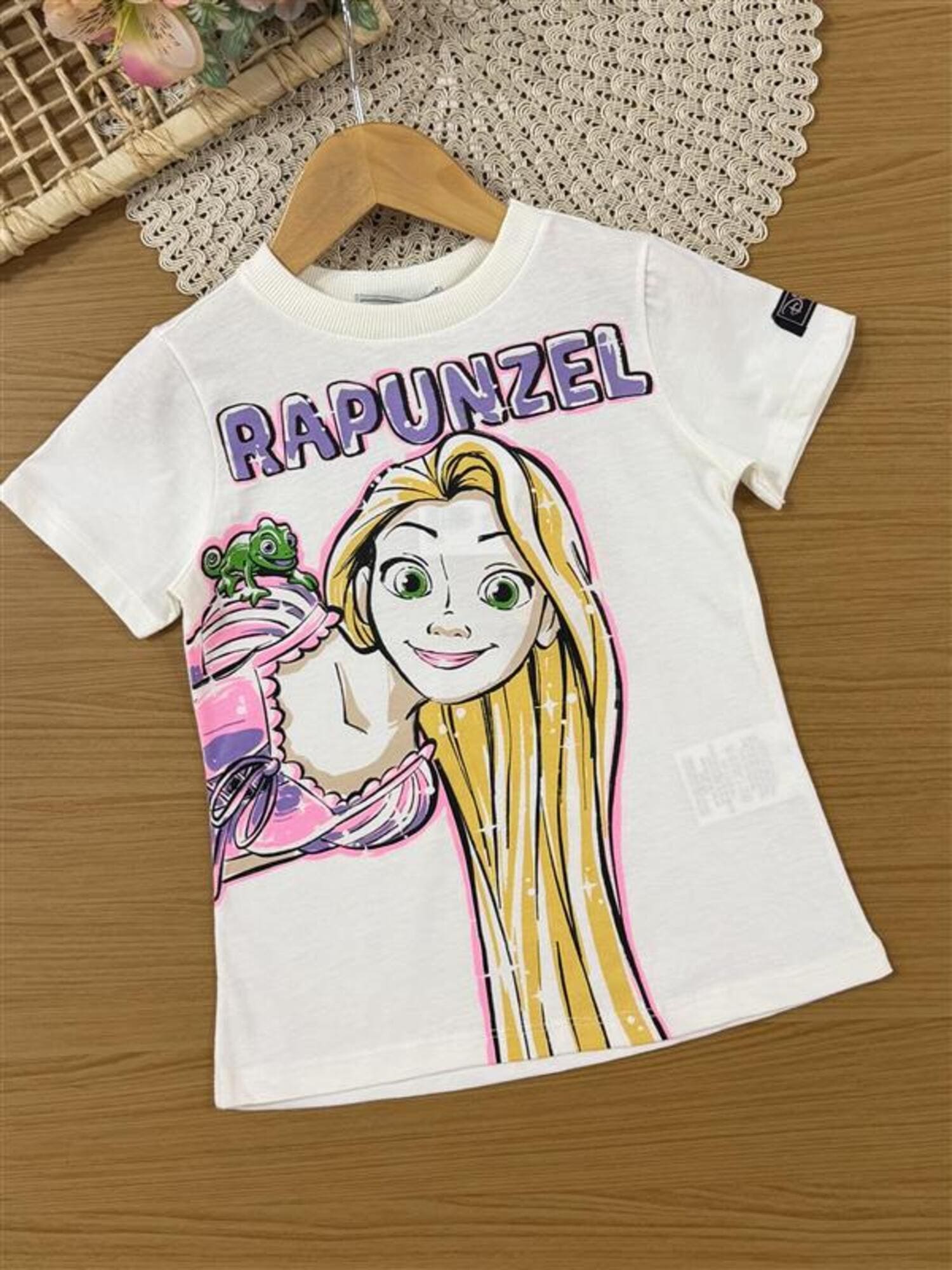 Conjunto Infantil Bimbi Inverno com Calça Legging Lilás e Blusa Manga Curta Rapunzel Disney