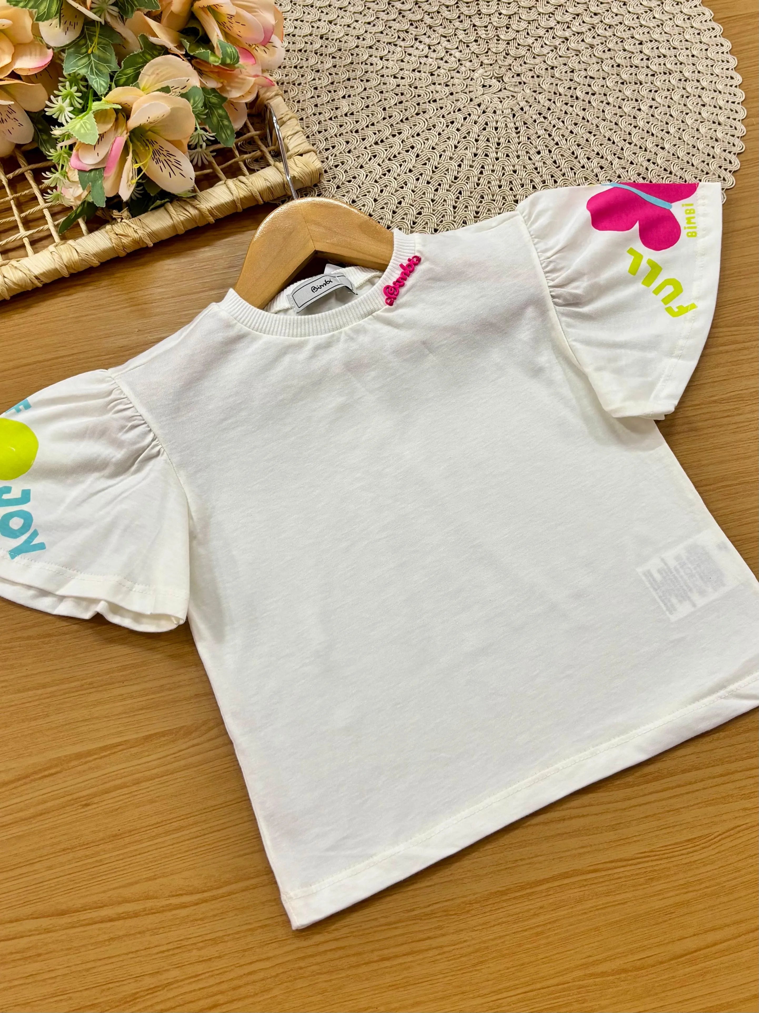 Blusa Infantil Menina Bimbi Branca Borboletinha