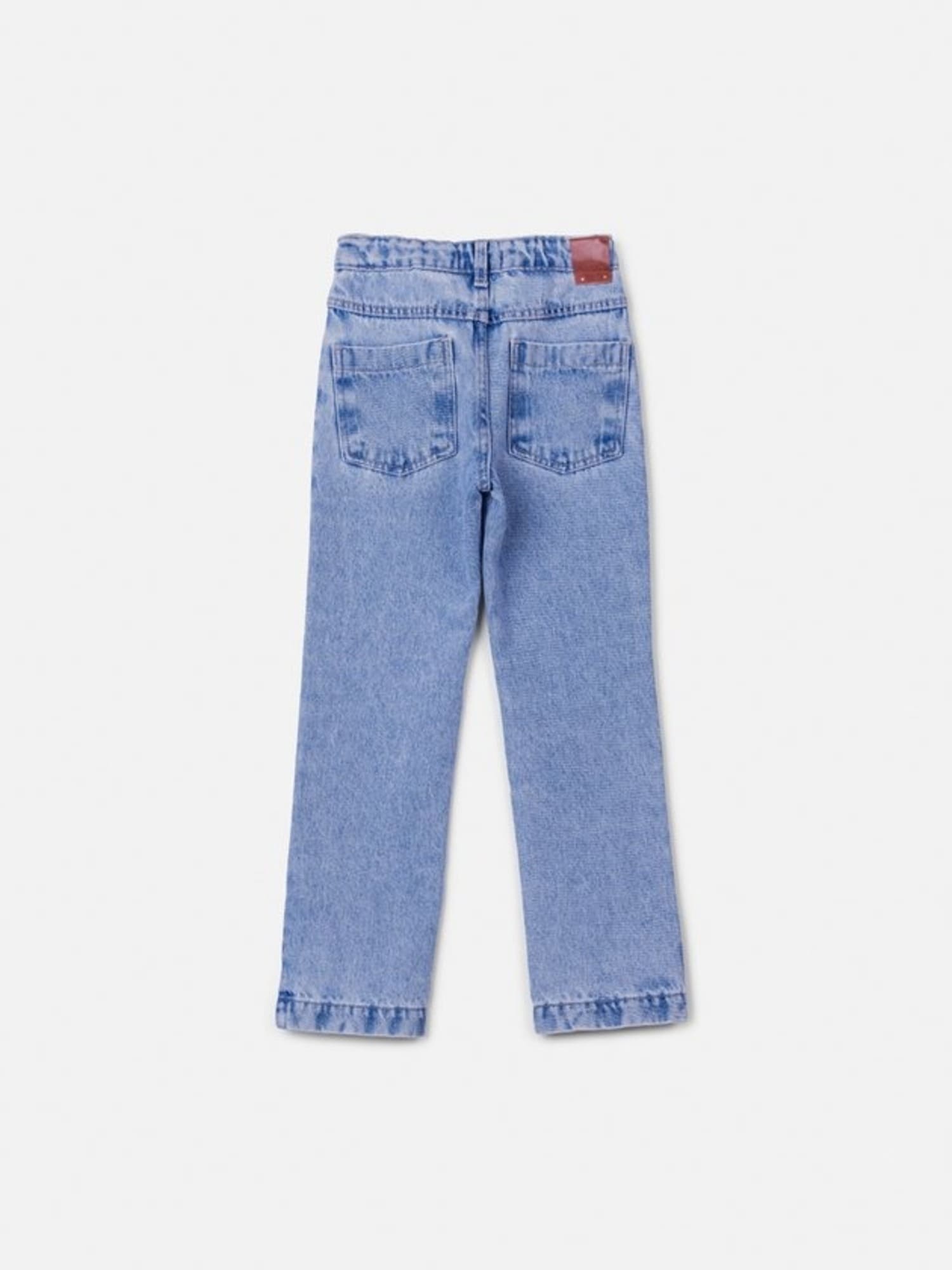 Calça Infantil Animê Inverno Jeans Stitch com Strass Disney