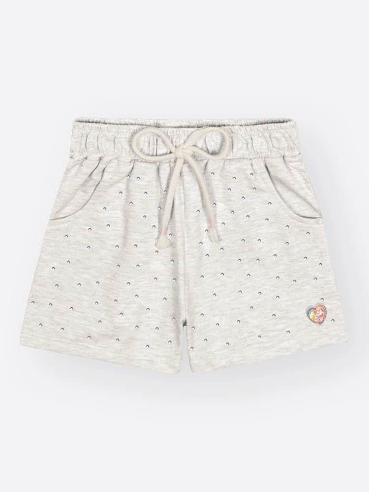 Conjunto Infantil Cinti Inverno  com Shorts Cinza e Blusa Manga Curta Gatinha Funny