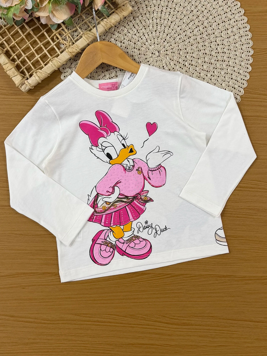 Conjunto Infantil Momi Inverno com Calça Legging Rosa e Blusa Manga Longa Daisy e Donald Love Disney