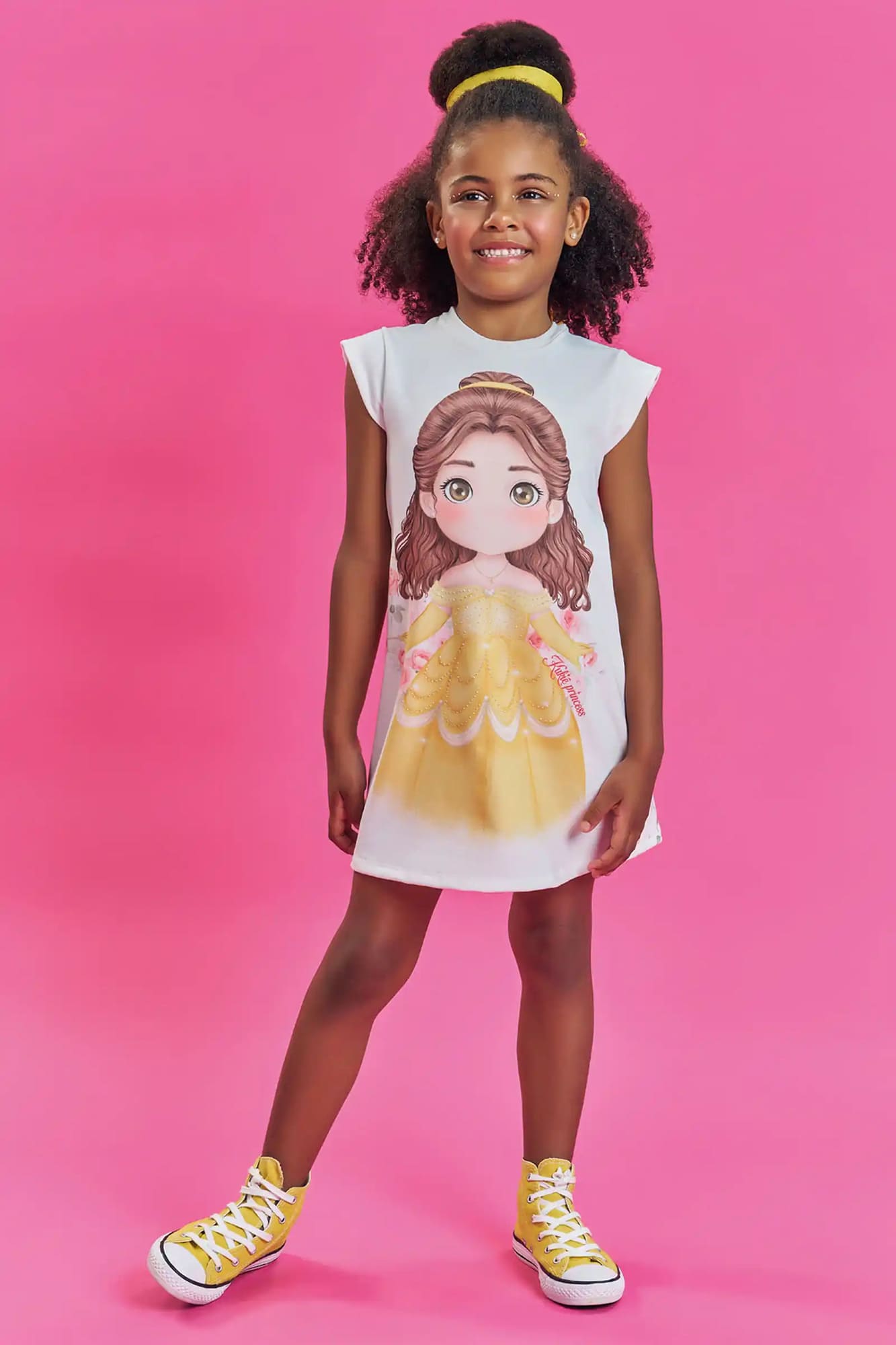 Vestido Infantil Kukiê Verão Branco Princesa Bela