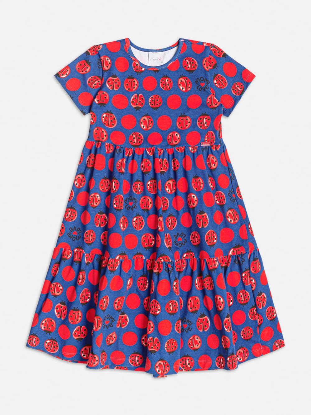 Vestido Infantil Momi Verão Azul Joaninhas