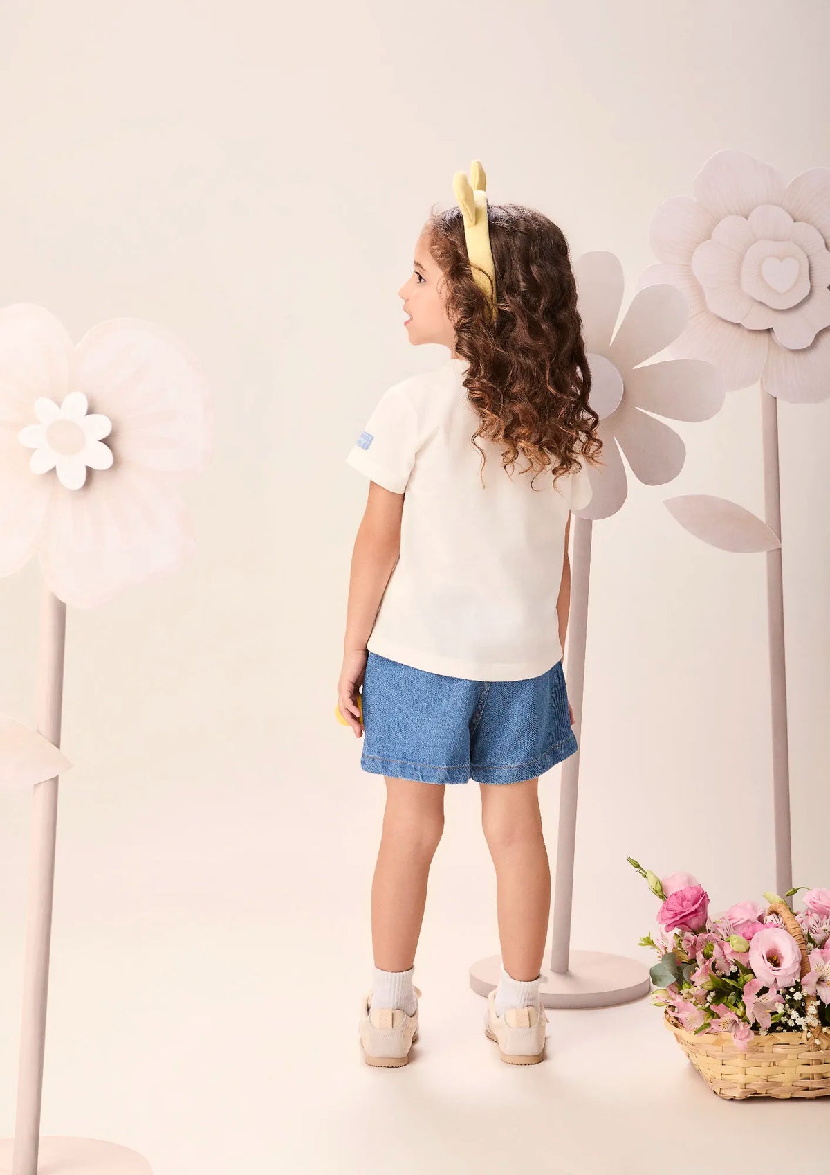 Shorts Jeans Infantil Menina Momi Ursinho Pooh Disney