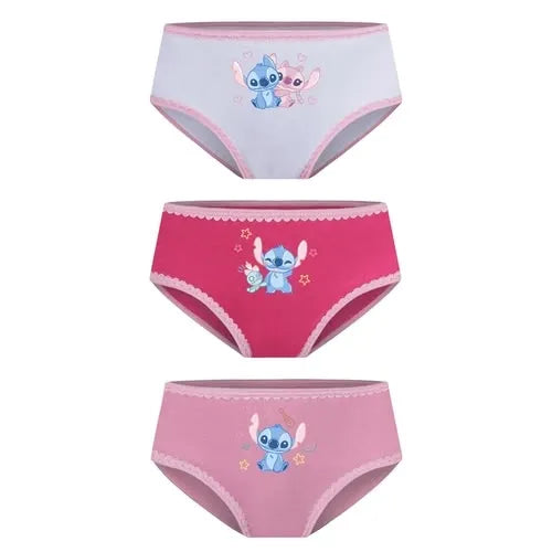 Kit Calcinha Infantil Lupo Rosa Stitch Disney