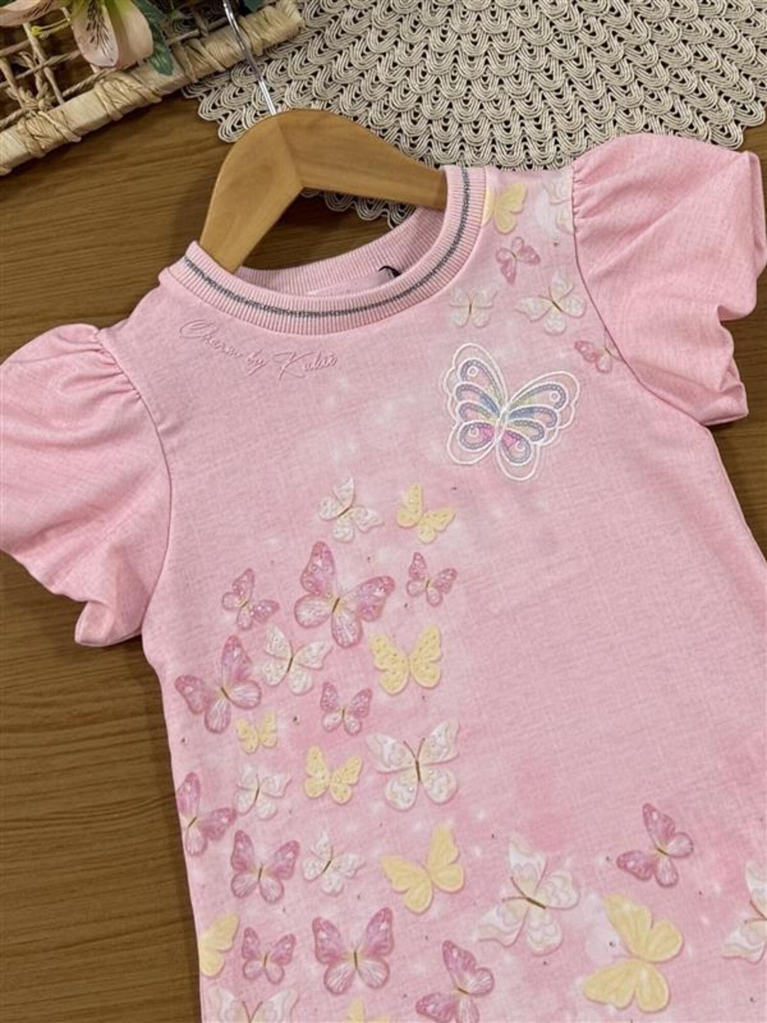 Vestido Infantil Kukiê Verão Rosa Borboletas