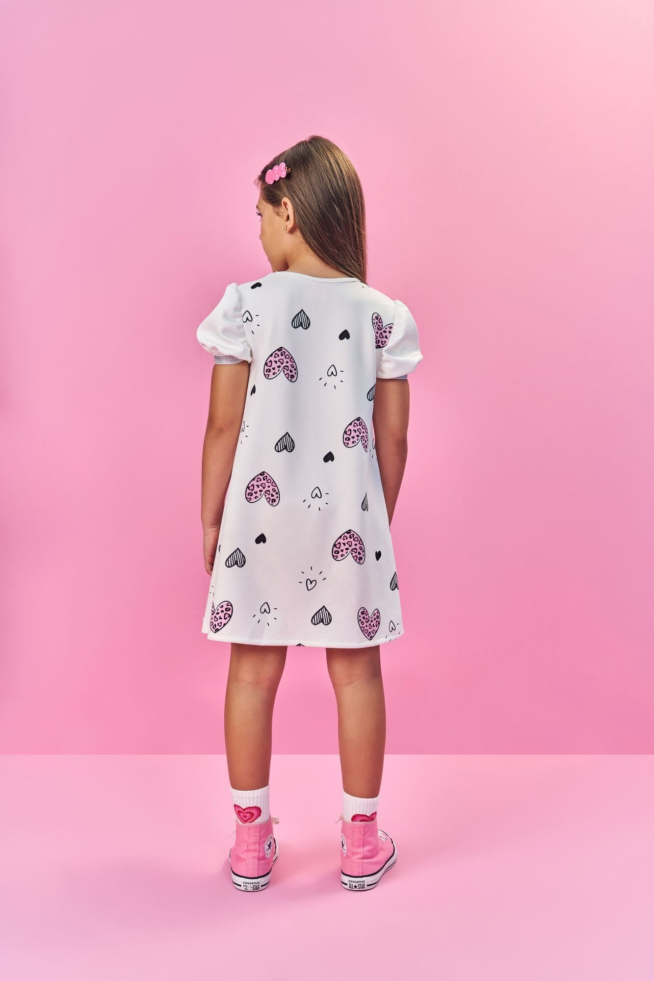 Vestido Infantil Cinti Verão Branco Cachorrinhas