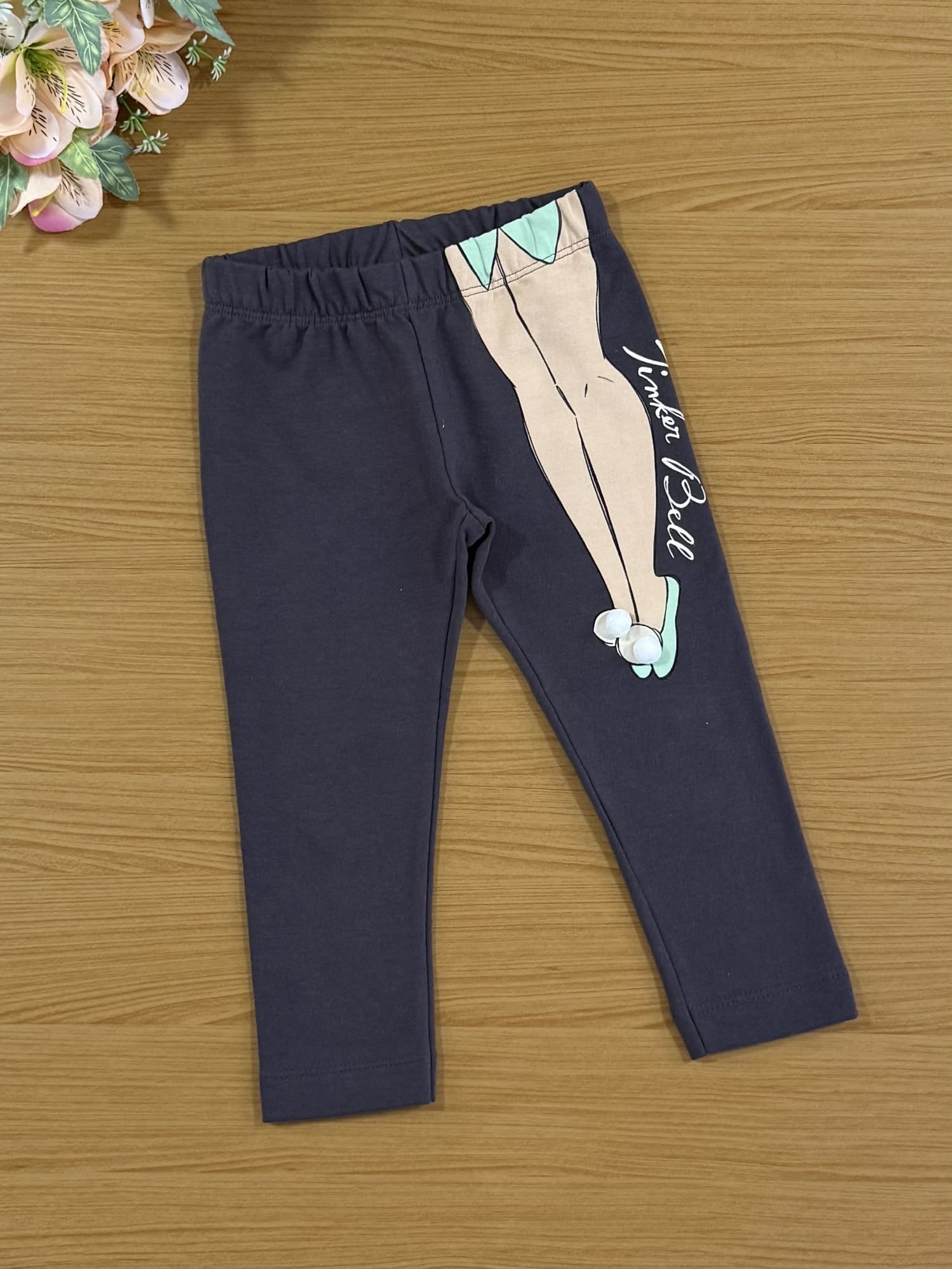Conjunto Infantil Animê Inverno com Calça Preta e Casaco Verde Sininho Disney