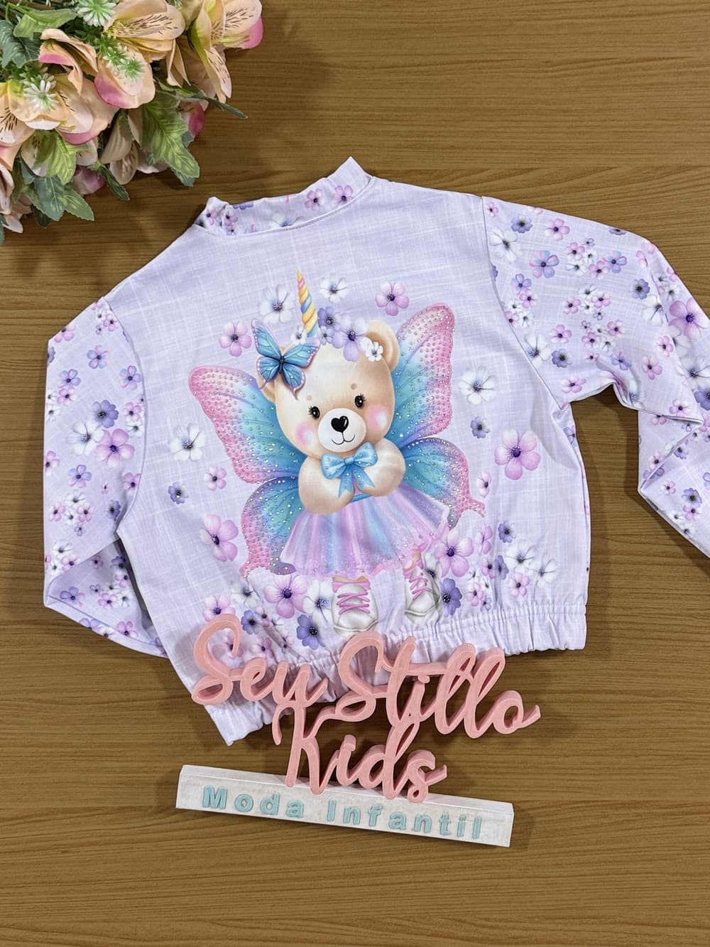 Jaqueta Infantil Cinti Verão Lilás Floral