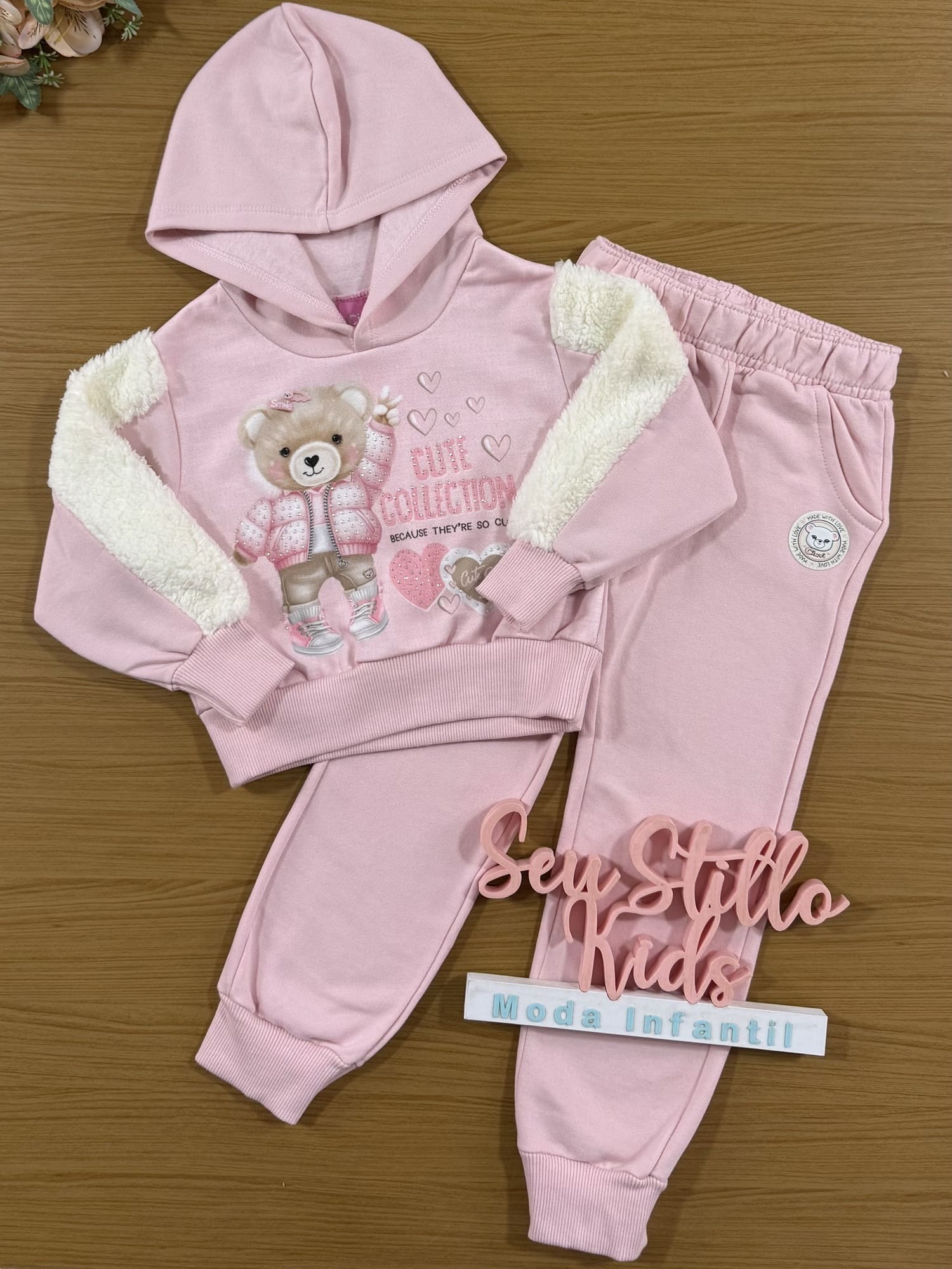 Conjunto Infantil Cinti Inverno Calça e Blusa Ursinha Cute