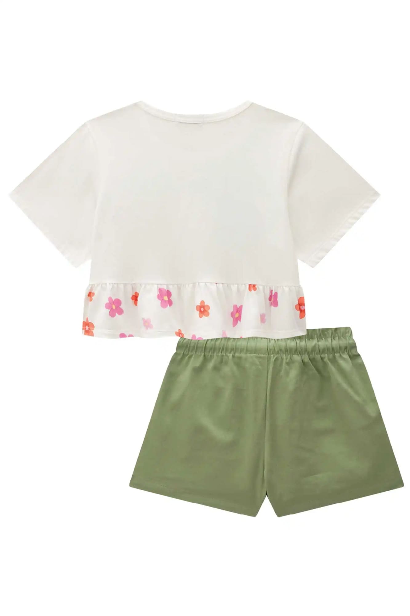 Conjunto Infantil Kukiê com Shorts Verde e Blusa Branca Best Friends