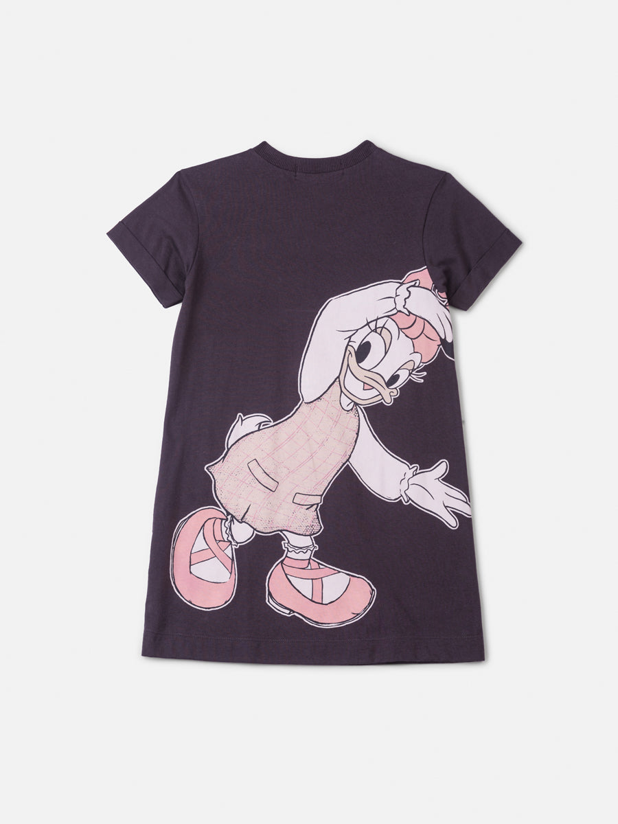 Vestido Infantil Animê Cinza Escuro Minnie e Margarida Disney