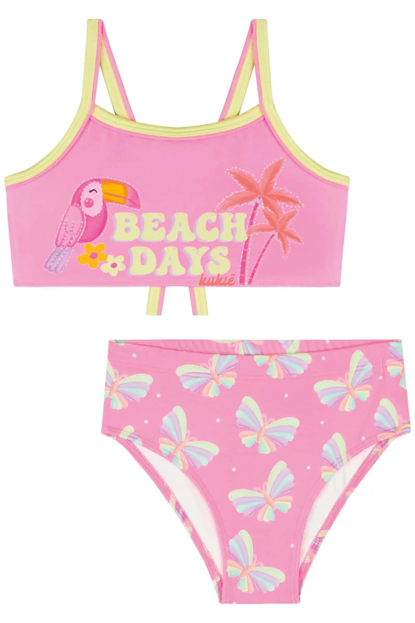 Biquíni Infantil Kukiê Verão Rosa Beach Days