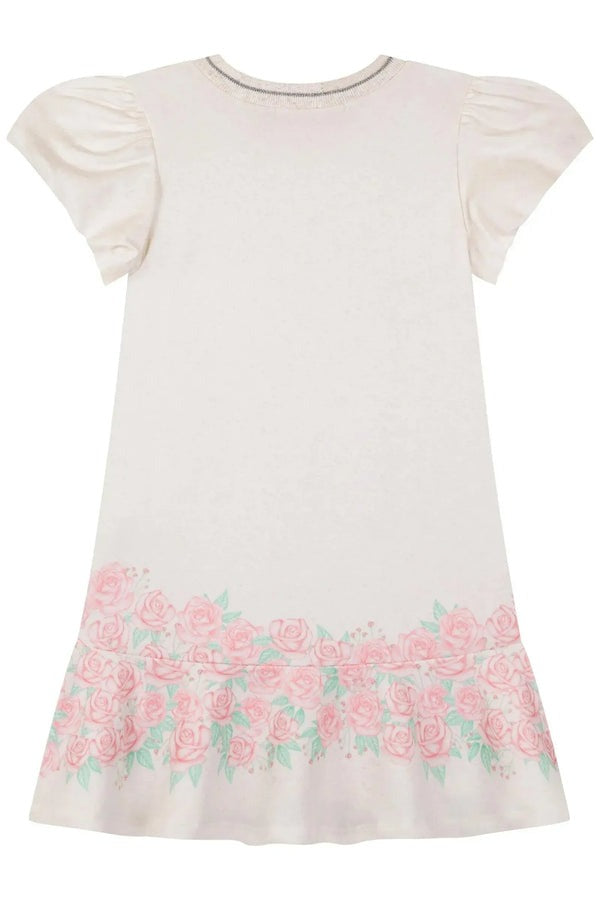 Vestido Infantil Kukiê Verão Verde Ursinha no Jardim