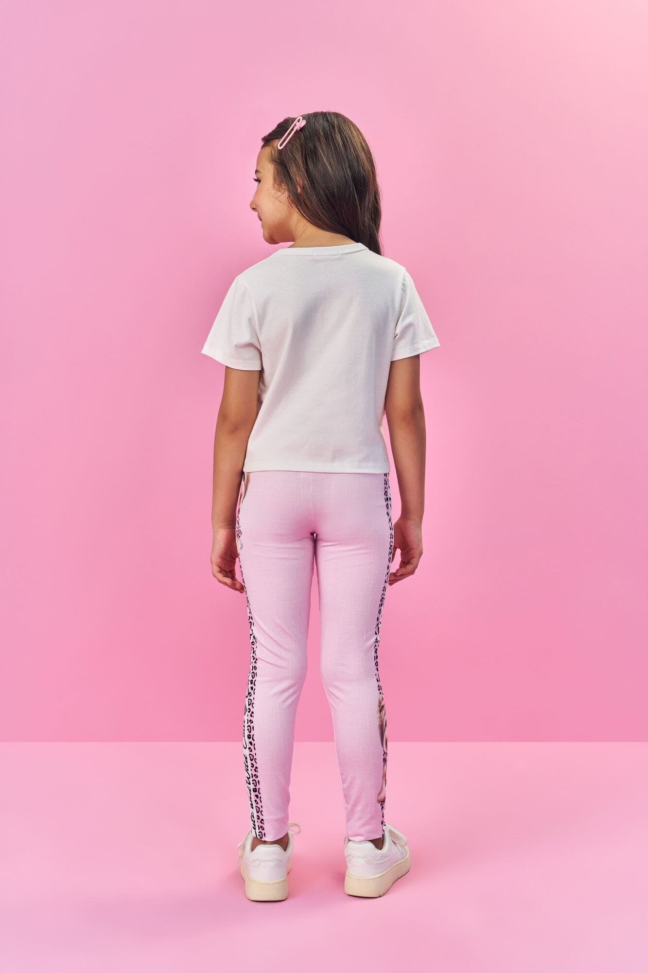 Calça Legging Infantil Cinti Verão Rosa Cachorrinha