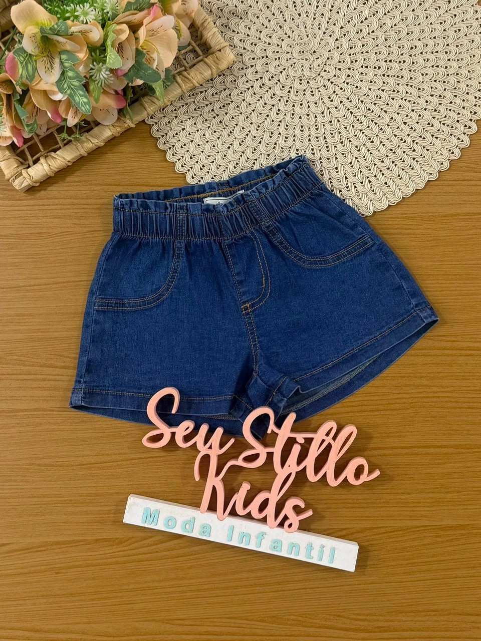 Shorts Jeans Infantil Menina Bimbi