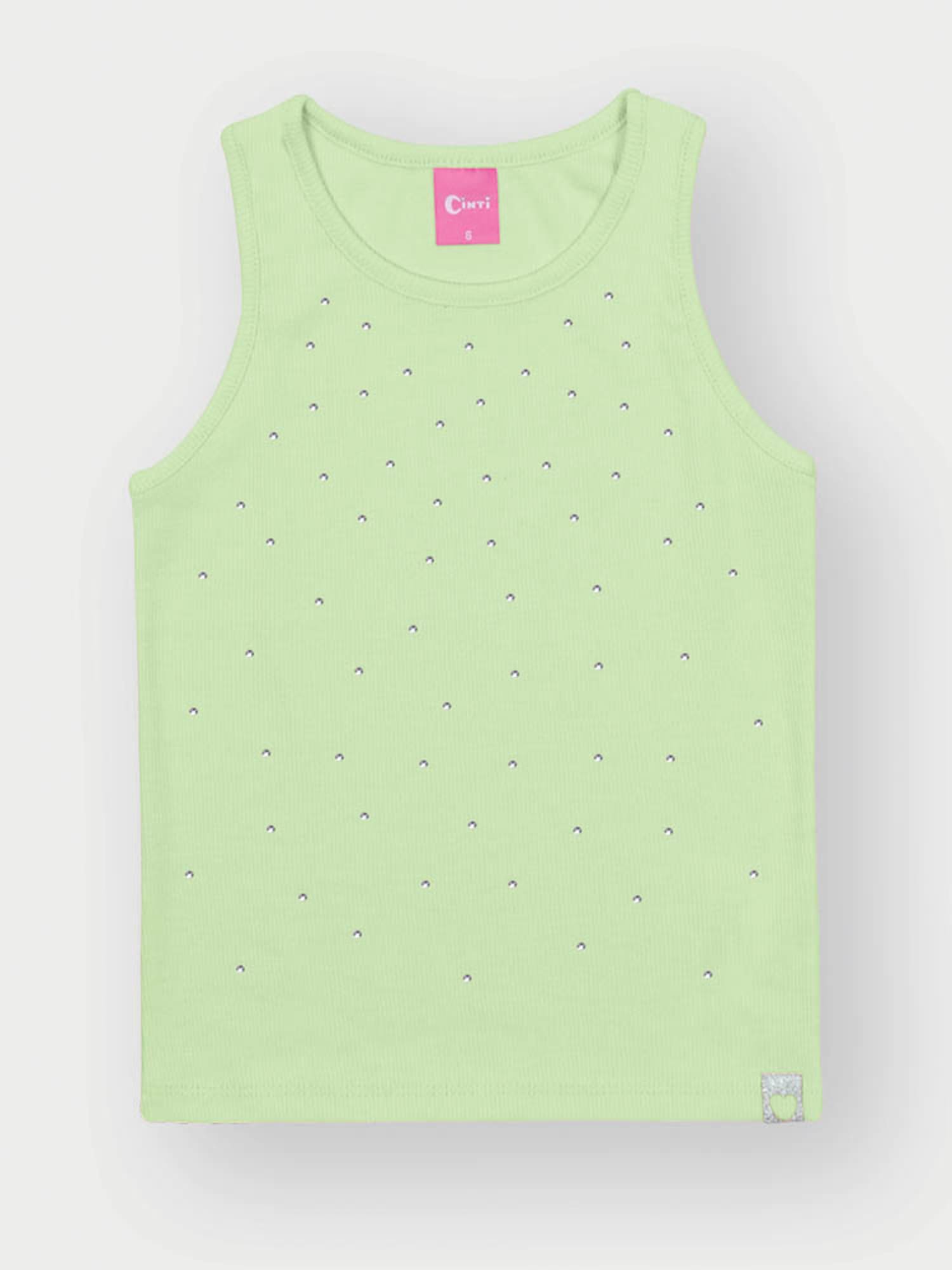 Regata Infantil Cinti Verão Verde com Strass