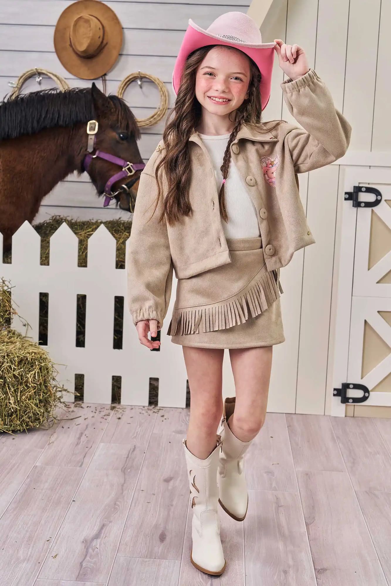 Jaqueta Infantil Inverno Kukie Boxer Marrom Ursinha Country