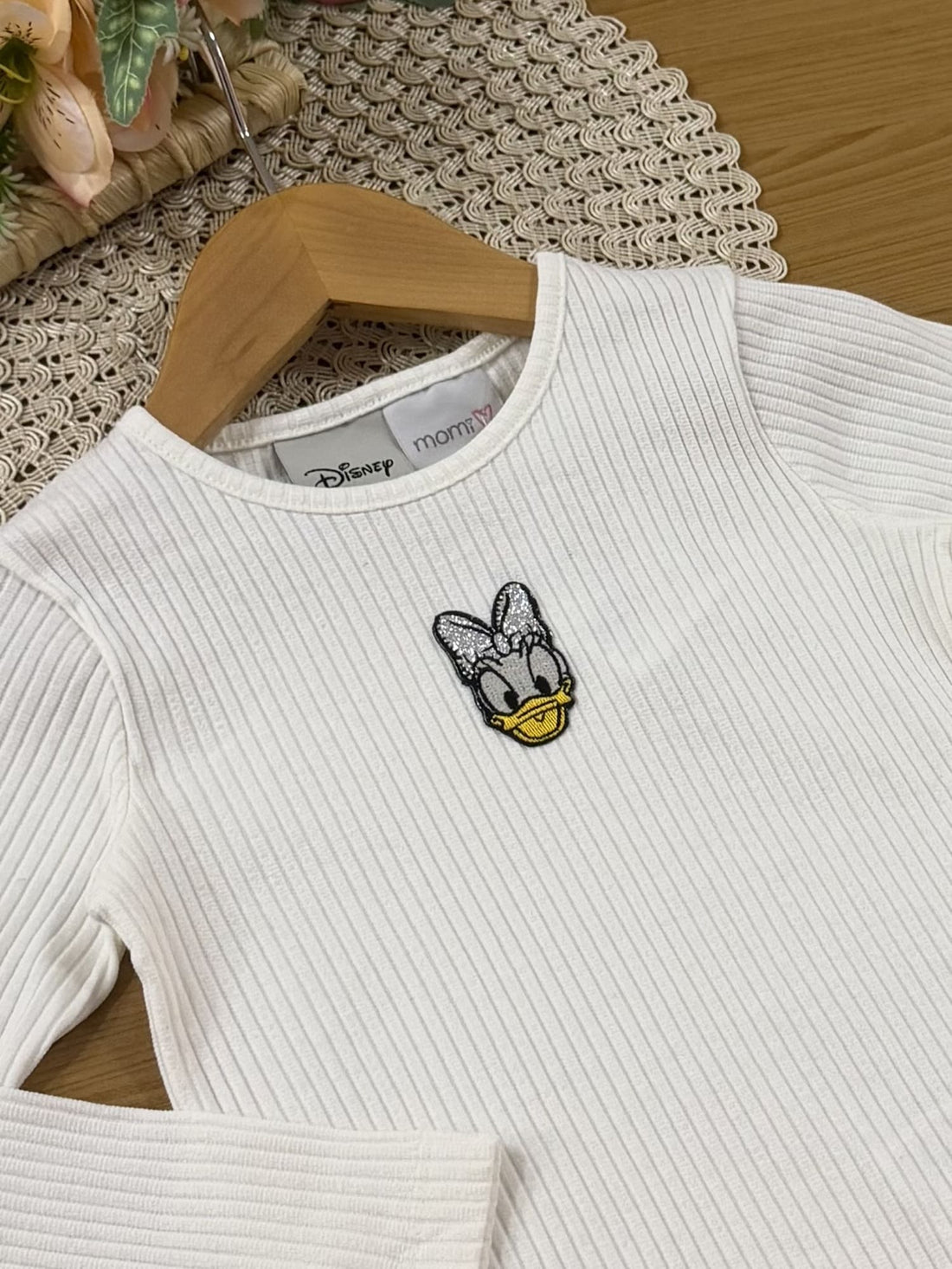 Blusa Infantil Momi Inverno Manga Longa Branca Daisy Disney
