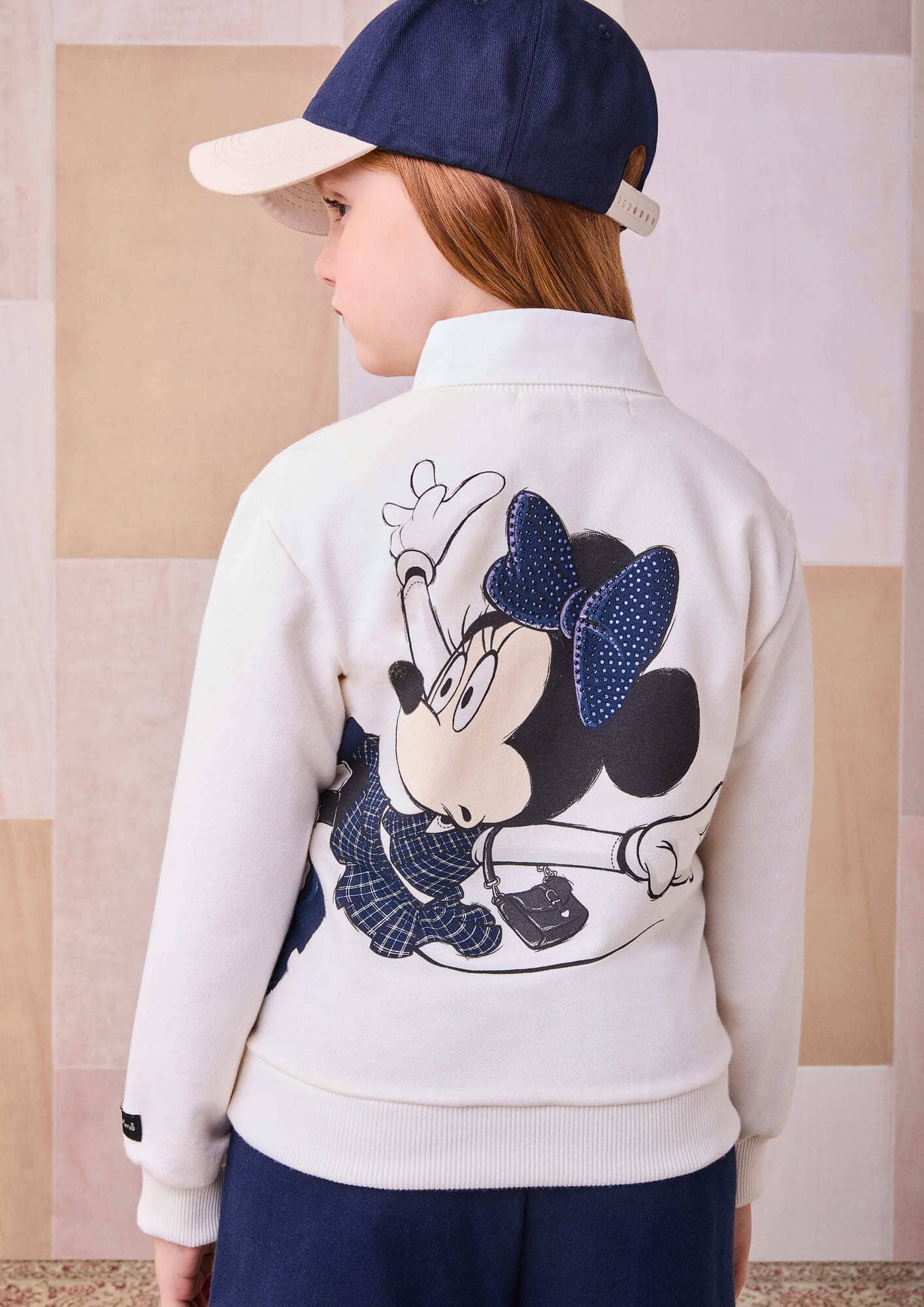 Casaco Infantil Animê Inverno Off White Minnie Mouse com Strass Disney
