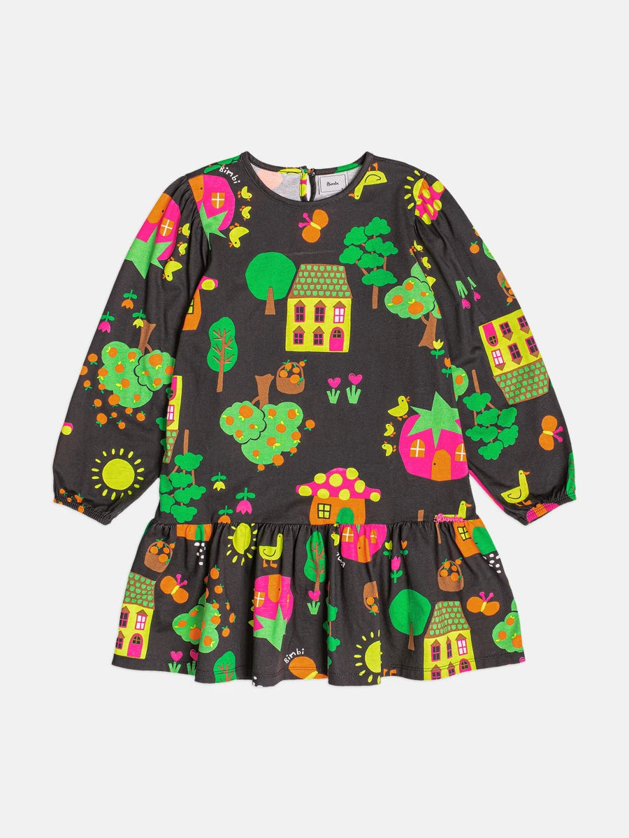 Vestido Infantil Bimbi Inverno Preto Fazendinha