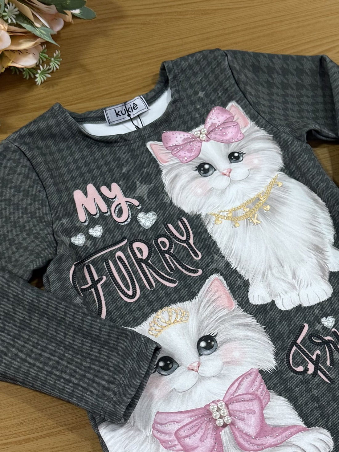 Vestido Infantil Kukie Inverno Gatinhas