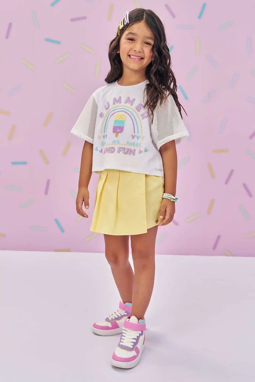 Blusa Infantil Kukie Verão Summer Arco-íris