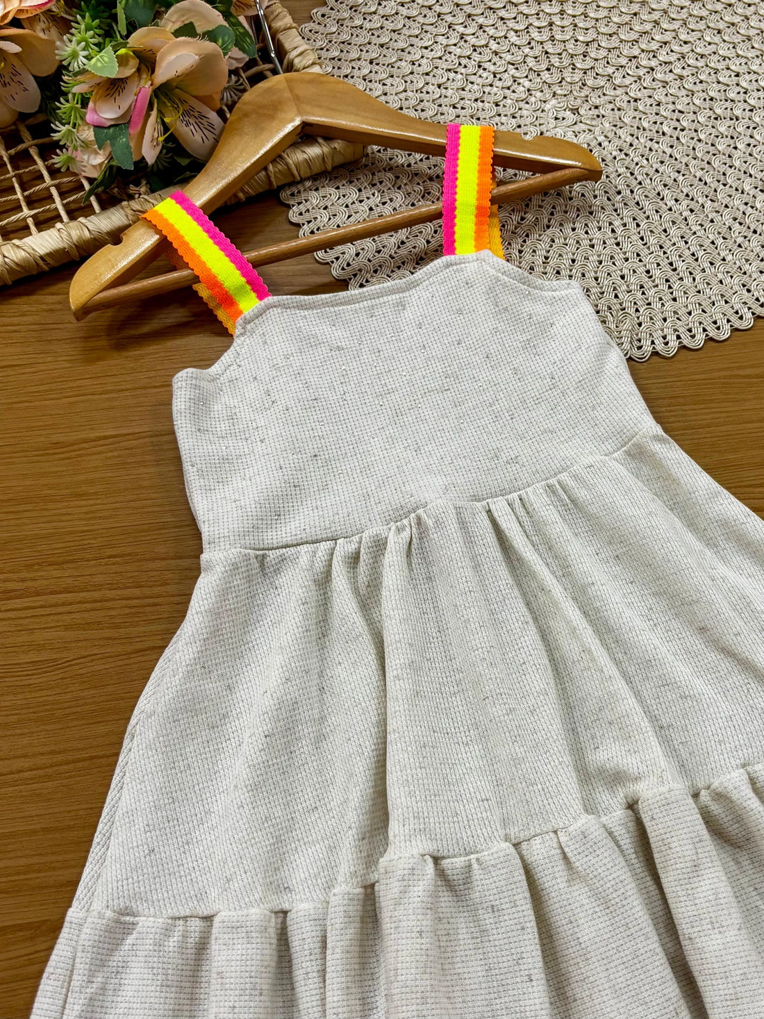 Vestido Infantil Cinti Off White Strass