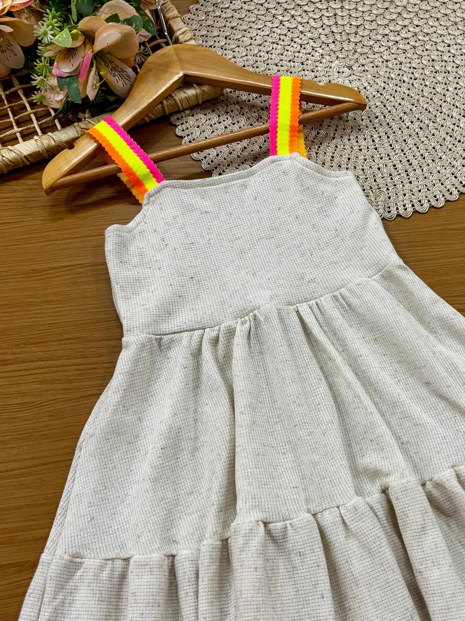 Vestido Infantil Cinti Off White Strass