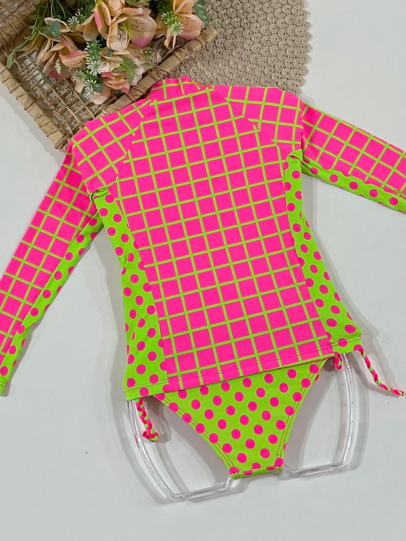 Biquíni Infantil Siri Kids com Blusa Manga Longa Rosa Luna Turtler 43229