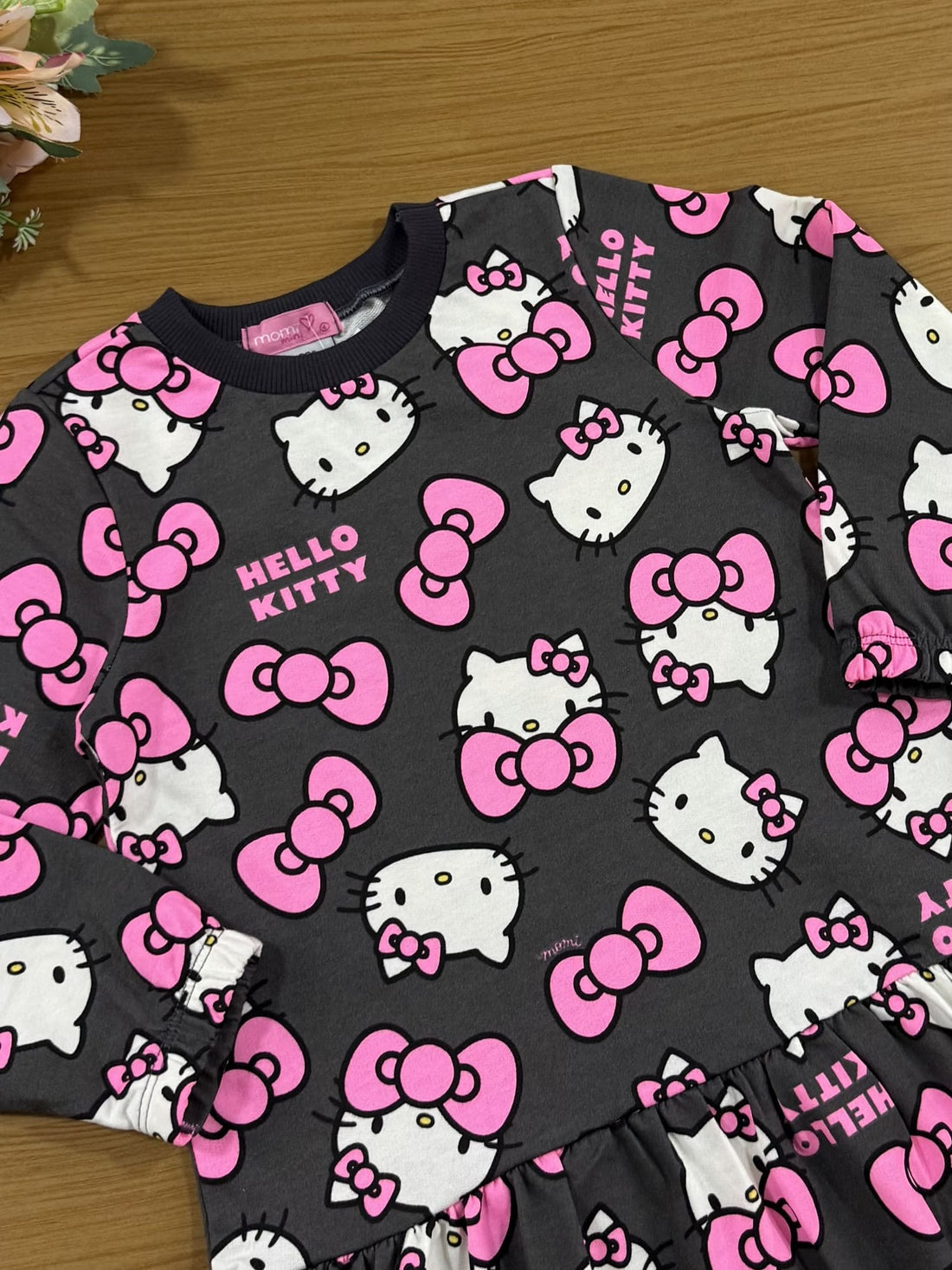 Vestido Infantil Momi Inverno Cinza Hello Kitty